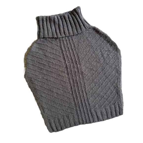 GUESS CHARCOAL GRAY TURTLENECK OPEN KNIT SWEATER VEST SIZE S - Picture 2 of 6